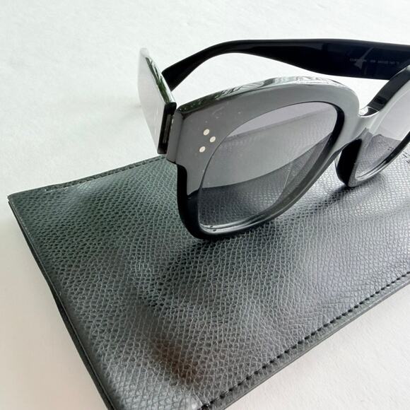 Celine Sunglasses Rectangle Black Acetate Square Gradient Lens Luxury $480 main image 6